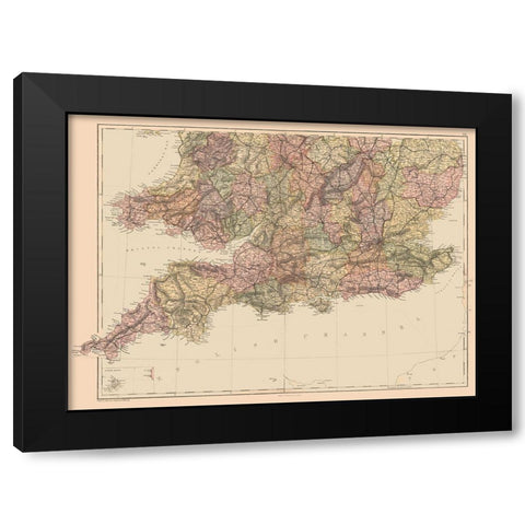United Kingdom - Black 1867 Black Modern Wood Framed Art Print with Double Matting by Black