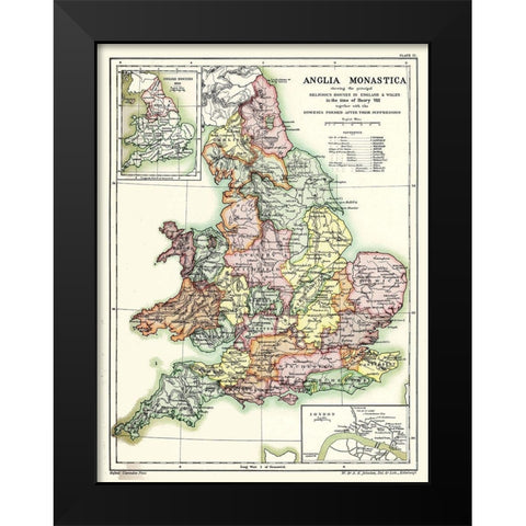 England Wales - Poole 1902 Black Modern Wood Framed Art Print by Poole