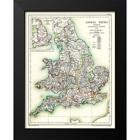 England Wales - Poole 1902 Black Modern Wood Framed Art Print by Poole