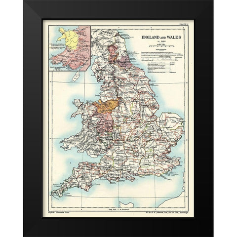 England Wales 1086 - Poole 1902 Black Modern Wood Framed Art Print by Poole