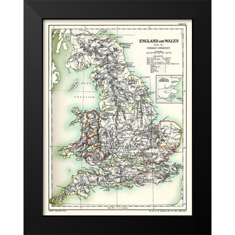 Norman Conquest England Wales - Poole 1902 Black Modern Wood Framed Art Print by Poole