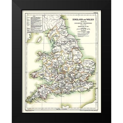 England Wales - Poole 1902 Black Modern Wood Framed Art Print by Poole