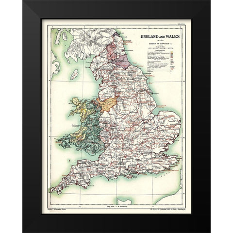 England Wales - Poole 1902 Black Modern Wood Framed Art Print by Poole
