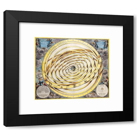 Astrological Chart Universe Black Modern Wood Framed Art Print by Unknown