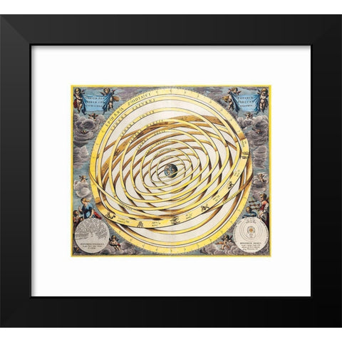 Astrological Chart Universe Black Modern Wood Framed Art Print by Unknown