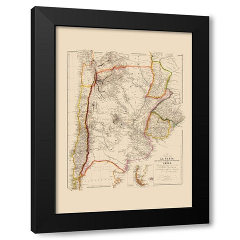 South America - Arrowsmith 1844 Black Modern Wood Framed Art Print with Double Matting by Arrowsmith