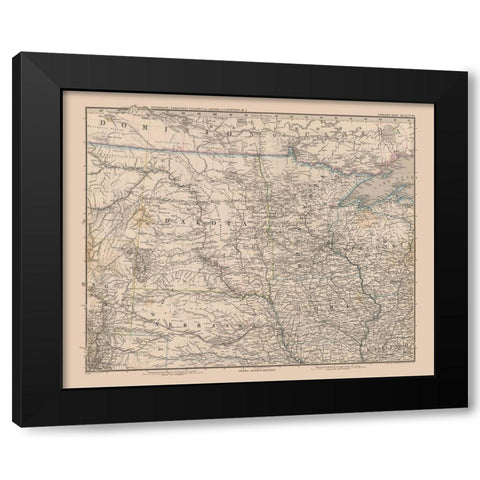 Midwest - Stielers  1885 Black Modern Wood Framed Art Print by Stielers