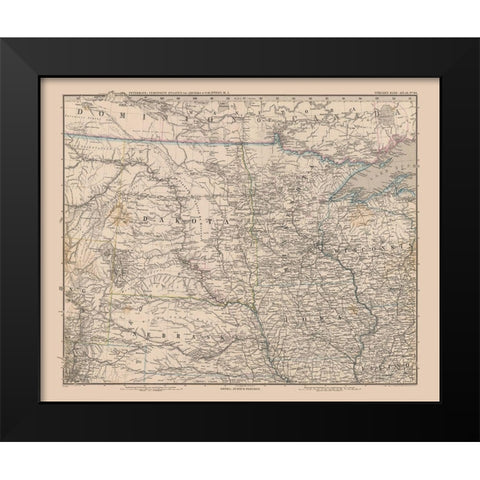 Midwest - Stielers  1885 Black Modern Wood Framed Art Print by Stielers