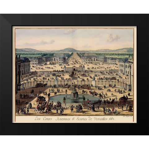 Versailles Panoramic France - Swidden 1683 Black Modern Wood Framed Art Print by Swidden