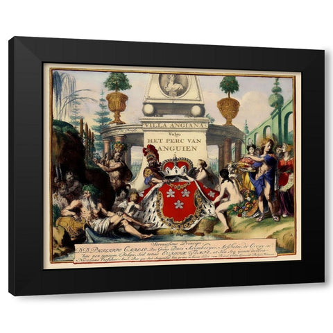 Villa Angiana Benelux Belgium - DeHooghe 1685 Black Modern Wood Framed Art Print by De Hooghe