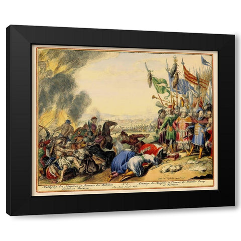 Vienna Austria Siege 2 - DeHooghe 1683 Black Modern Wood Framed Art Print by De Hooghe