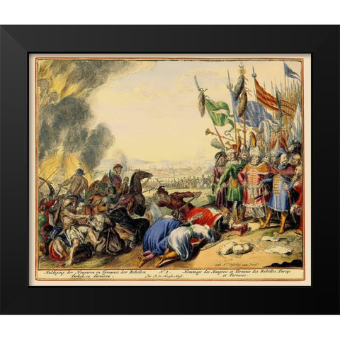 Vienna Austria Siege 2 - DeHooghe 1683 Black Modern Wood Framed Art Print by De Hooghe