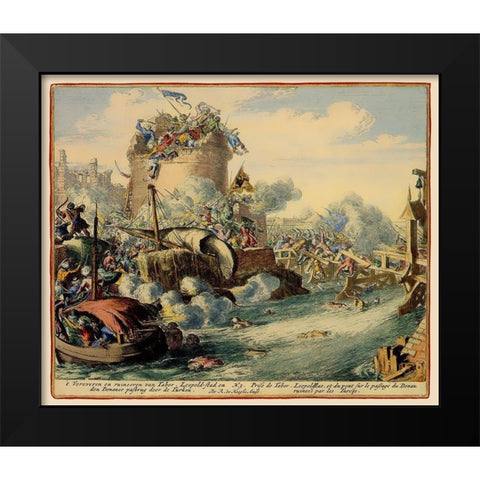 Vienna Austria Siege 3 - DeHooghe 1683 Black Modern Wood Framed Art Print by De Hooghe