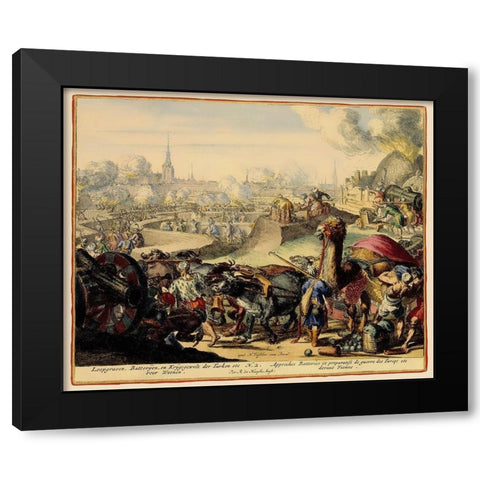 Vienna Austria Siege 4 - DeHooghe 1683 Black Modern Wood Framed Art Print by De Hooghe