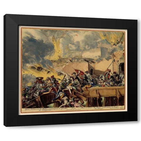 Vienna Austria Siege 6 - DeHooghe 1683 Black Modern Wood Framed Art Print by De Hooghe