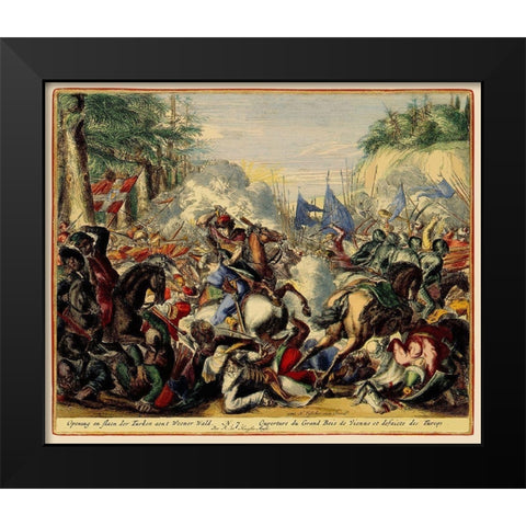 Vienna Austria Siege 7 - DeHooghe 1683 Black Modern Wood Framed Art Print by De Hooghe