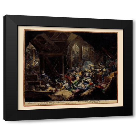 Vienna Austria Siege 8 - DeHooghe 1683 Black Modern Wood Framed Art Print by De Hooghe