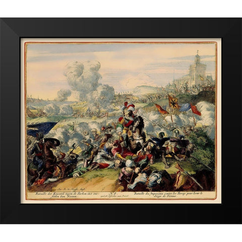 Vienna Austria Siege 9 - DeHooghe 1683 Black Modern Wood Framed Art Print by De Hooghe