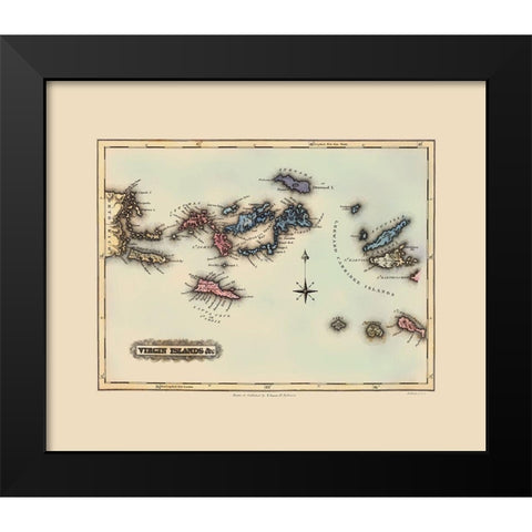 Virgin Islands - Lucas 1823 Black Modern Wood Framed Art Print by Lucas