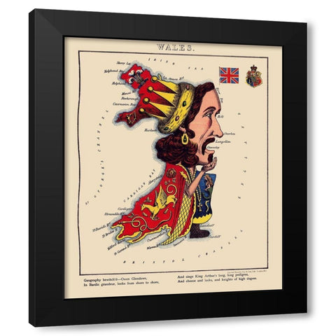 Wales - Lancaster 1869 Black Modern Wood Framed Art Print with Double Matting by Lancaster