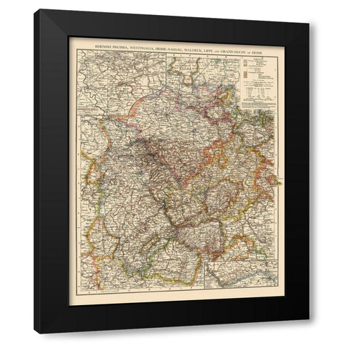 Westphalia Region Germany - Andree 1895 Black Modern Wood Framed Art Print by Andree