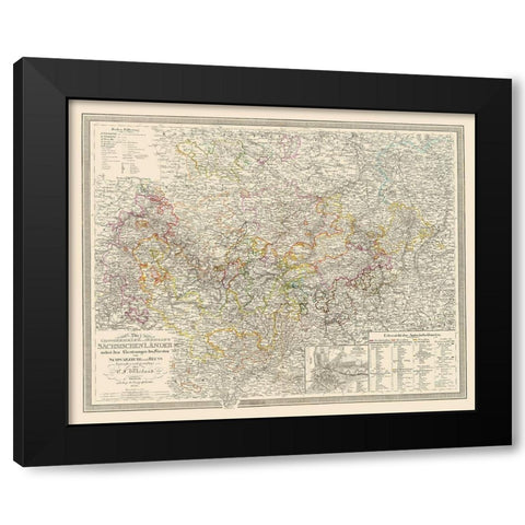 Weimer Region Germany - Weiland 1856 Black Modern Wood Framed Art Print by Weiland