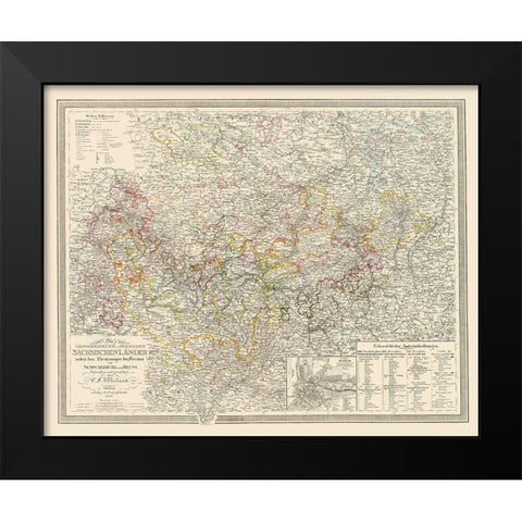 Weimer Region Germany - Weiland 1856 Black Modern Wood Framed Art Print by Weiland