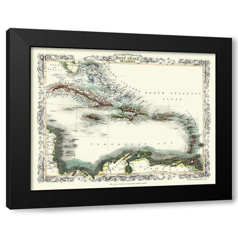 West Indies Islands - London Print 1860 Black Modern Wood Framed Art Print by London Print