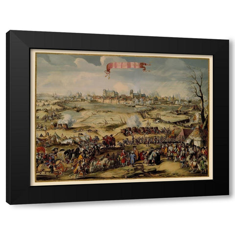 Wismar Siege Mecklenburg Germany - DeHooghe 1675 Black Modern Wood Framed Art Print with Double Matting by De Hooghe