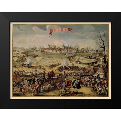 Wismar Siege Mecklenburg Germany - DeHooghe 1675 Black Modern Wood Framed Art Print by De Hooghe