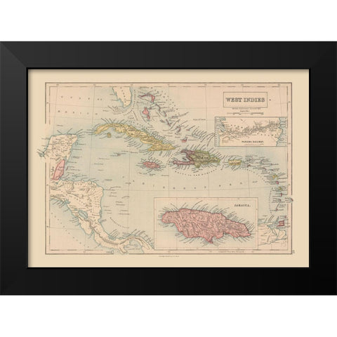West Indies - Black 1867 Black Modern Wood Framed Art Print by Black
