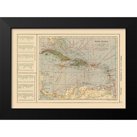 West Indies - Reynold 1921 Black Modern Wood Framed Art Print by Reynold