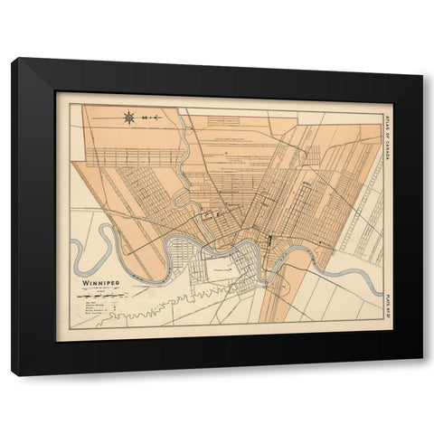 Winnipeg Canada - White 1906 Black Modern Wood Framed Art Print with Double Matting by White