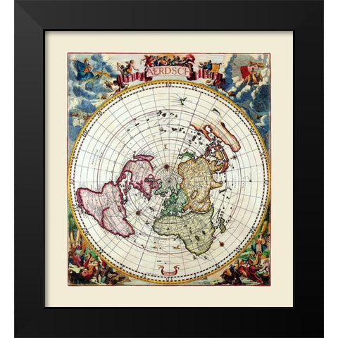 World Black Modern Wood Framed Art Print by Unknown