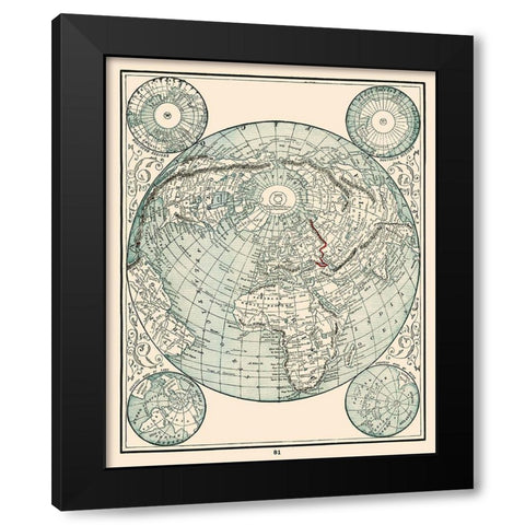 World - Rathbun 1893 Black Modern Wood Framed Art Print with Double Matting by Rathbun
