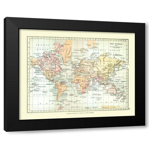 World in 1897 - Gardiner 1902 Black Modern Wood Framed Art Print with Double Matting by Gardiner