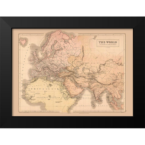 Ancient Europe Asia Africa - Black 1867 Black Modern Wood Framed Art Print by Black