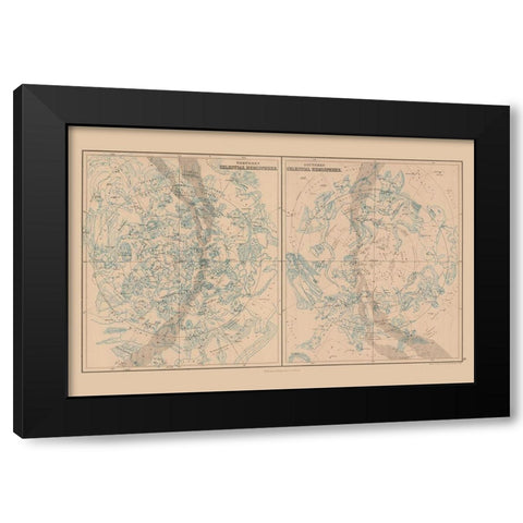 Celestial World - Black 1867 Black Modern Wood Framed Art Print with Double Matting by Black