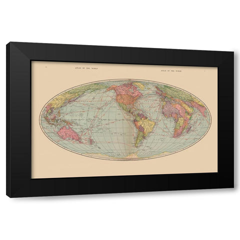 World - Hammond 1910 Black Modern Wood Framed Art Print by Hammond