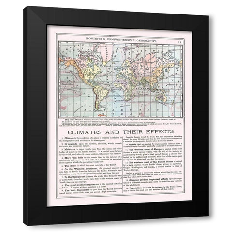 World - Monteith 1882 Black Modern Wood Framed Art Print with Double Matting by Monteith