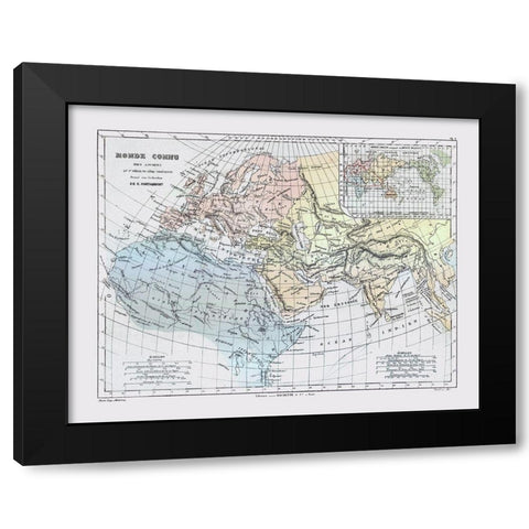 World Second Century AD - Cortambert 1880 Black Modern Wood Framed Art Print by Cortambert