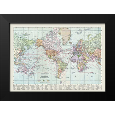 World - Reynold 1921 Black Modern Wood Framed Art Print by Reynold