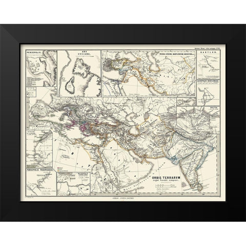 World Persian Time - Spruner 1865 Black Modern Wood Framed Art Print by Spruner