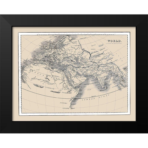 Ancient World - Oxford 1828 Black Modern Wood Framed Art Print by Oxford