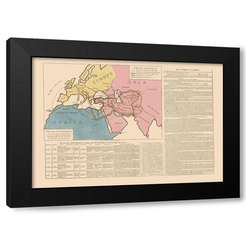 Europe Asia Africa Ancient World - Le Sage 1801 Black Modern Wood Framed Art Print with Double Matting by Le Sage