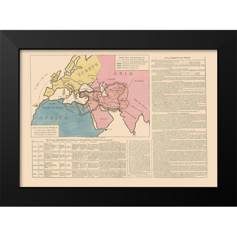 Europe Asia Africa Ancient World - Le Sage 1801 Black Modern Wood Framed Art Print by Le Sage