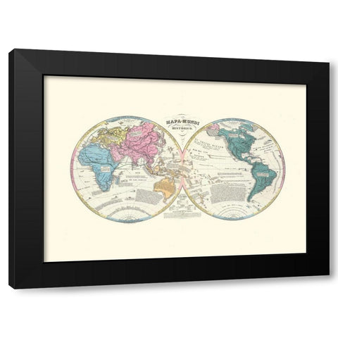 World Black Modern Wood Framed Art Print by Unknown