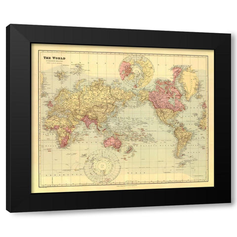 British Possessions World - Stanford Black Modern Wood Framed Art Print with Double Matting by Stanford