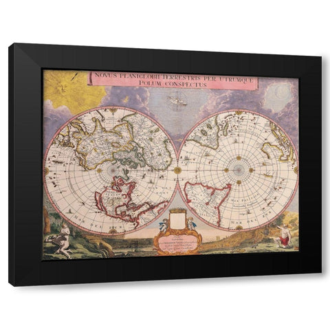 World - Valck Black Modern Wood Framed Art Print by Valck