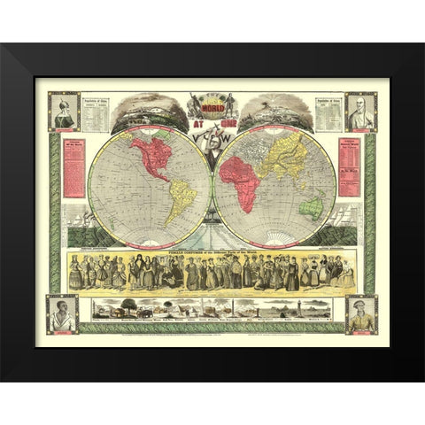 World One View - Phelps 1847 Black Modern Wood Framed Art Print by Phelps